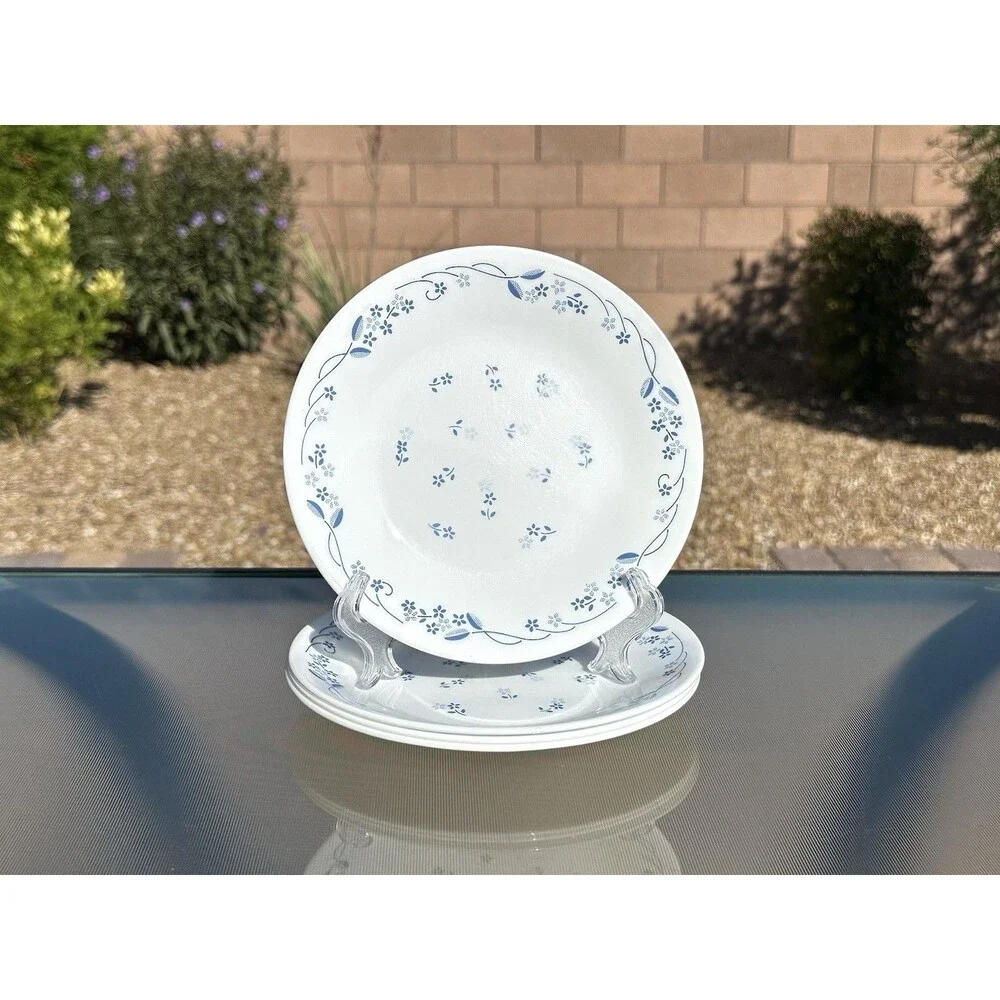Corelle Provincial Blue 6 3/4 Inch Bread or Dessert Plates Blue Flowers Set of 5